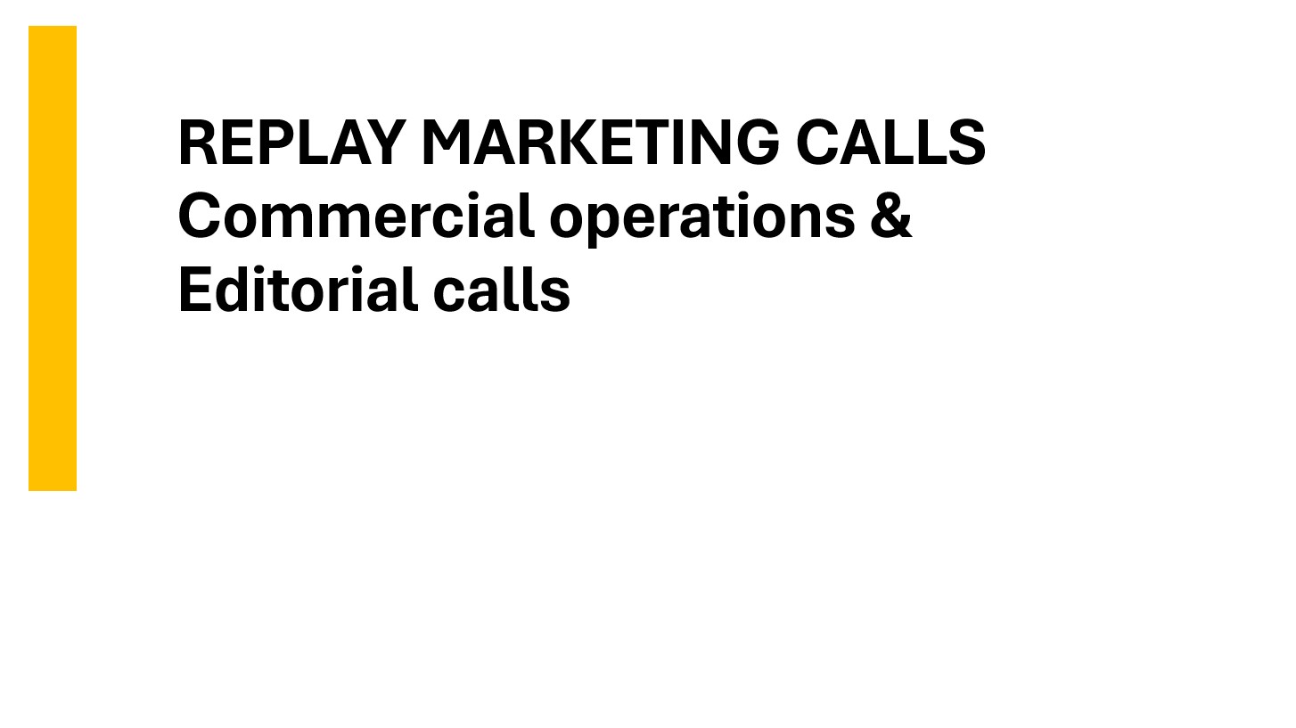 REPLAY MARKETING CALLS